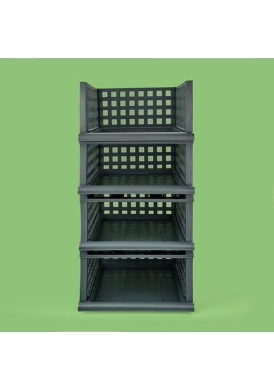 Maxi 4'lü Set Akıllı Raf - Antrasit - 34x45x18 Cm Çok Renkli