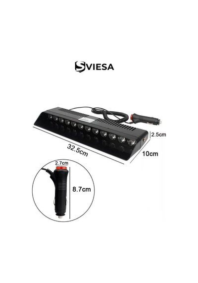 S12 Kırmızı Mavi Beyaz Yanan Cam İçi Led 12 Ledli Vantuzlu Çakmaklık Girişli 12 Volt