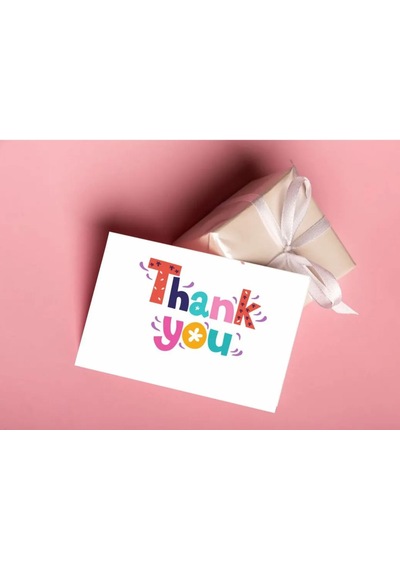 Thank You Yazılı Teşekkür & Tebrik Kartı - 5cm X 8 Cm - 50 Adet