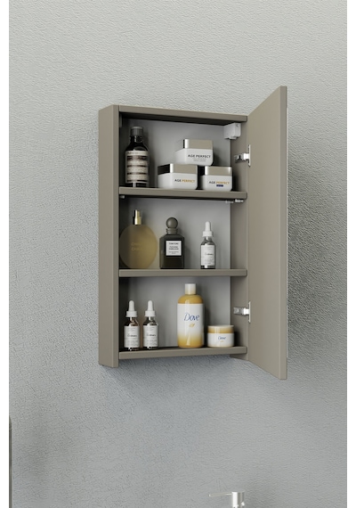 Biani Fix Loft Mini 42 Cm Banyo Dolabı,Seramik Lavabolu, Aynalı,Lavabo Dahil,Mdf,Latte Biani Fix Loft Mini 42 Cm Banyo Dolabı,Seramik Lavabolu, Aynalı,Lavabo Dahil,Mdf,Latte