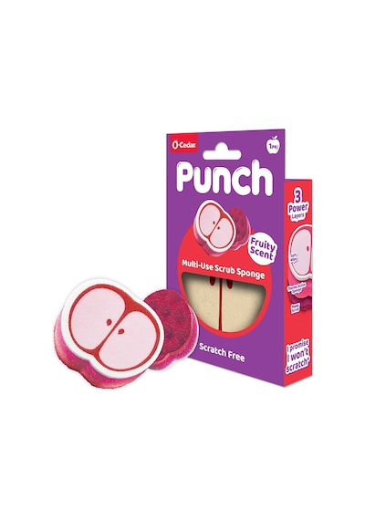 Vileda Punch Elma Kokulu Çizmez Sünger, Çok Yönlü, Mutfak, Banyo, Dış Mekan Kullanımına Uygun