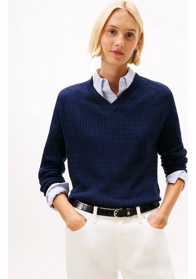 Tommy Hilfiger Yün Kaşmir Karışımlı Saç Örgülü V Yaka Uzun Kollu Kadın Mavi Kazak Ww0ww464170z0 Mavi Tommy Hilfiger Yün Kaşmir Karışımlı Saç Örgülü V Yaka Uzun Kollu Kadın Mavi Kazak Ww0ww464170z0 Mavi