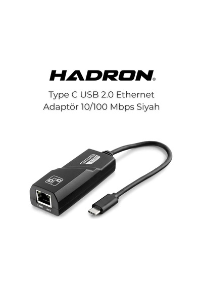 Type-c Usb Ethernet Adaptörü 10/100 Mbps - Rj45 Kablolu İnternet Dönüştürücü, Laptop, Tablet, Telefon Ve Bilgisayar Uyumlu, Siyah