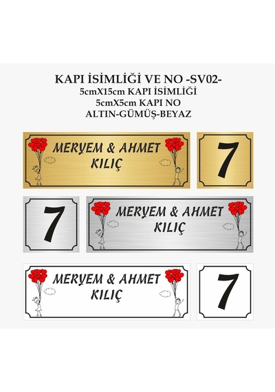 Kapı Isimliği Ve No Çift Temalı -Sv02-