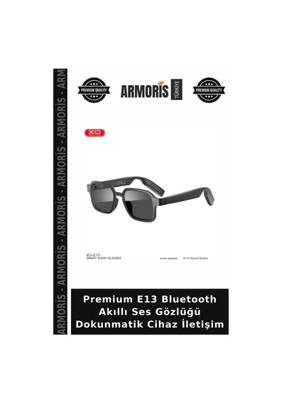 Premium E13 Bluetooth Akıllı Ses Gözlüğü Dokunmatik Cihaz İletişim