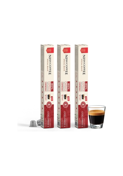 Nish Coffee Single Orijin Kapsül Kahve Colombia Nespresso Uyumlu 3lü Set 30 Kapsül Kapsül Kahve