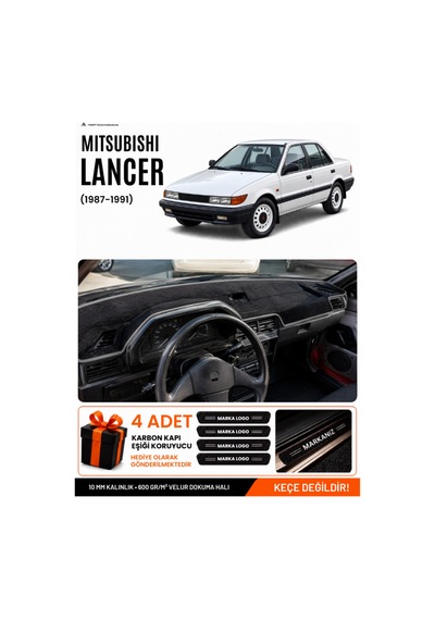Mıtsubıshı Lancer 1987-1991 Uyumlu Torpido Örtüsü, Torpido Kılıfı - Siyah Gri