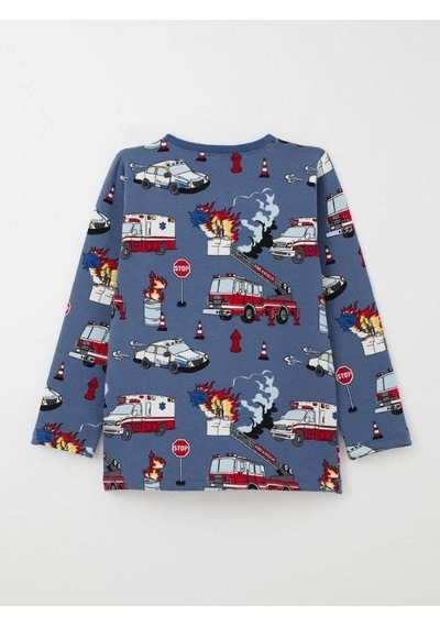 Breeze Erkek Çocuk Araba Baskılı Pijama Takım-15361 İndigo