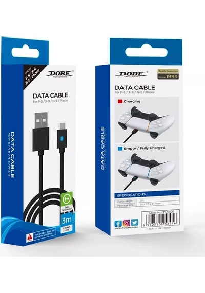 Cbtx Sony Uyumlu Ps5 / Ps4 / Xbox / Switch Pro Oyun Denetleyicisi İçin Dobe Ty-0803b Telefon Türü C Şarj Kablosu, 3m
