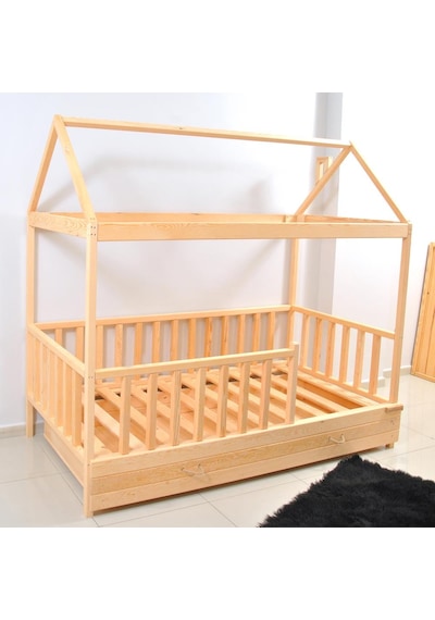Markaawm Markaawm Montessori Çocuk Yatak Yavrulu Çekmeceli 90X190 Karyola Akçaağaç