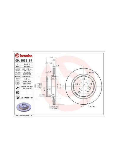 Brembo Fren Dıskı Arka Bmw E85 E86 Brembo 09986981 34216794303