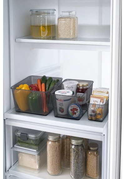 Salve 3'lü Büyük, Orta, Küçük Buzdolabı-banyo Organizer Düzenleyici Füme