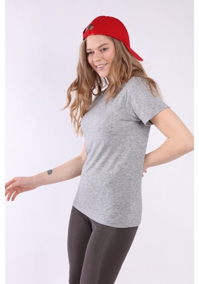 Neslice Kadın Basic Yaka Kısa Kol T-Shirt