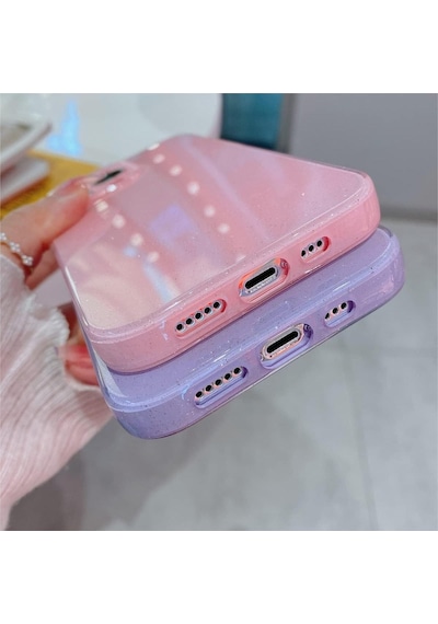Teknomoda Xiaomi Redmi Note 10s Kılıf Kamera Korumalı Simli Lüks Işıltılı Silikon
