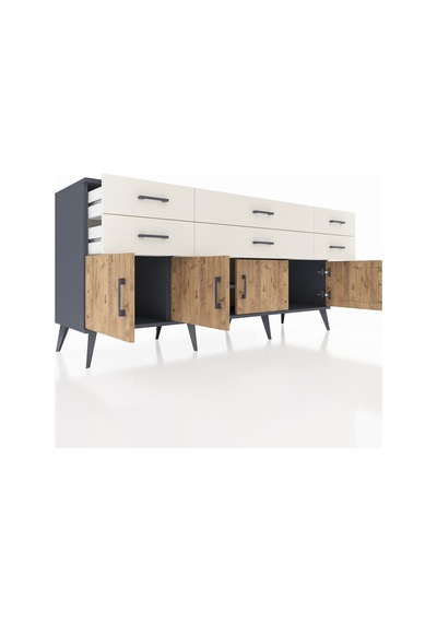 Hyperion Konsol 2 Raflı 6 Çekmeceli 4 Kapaklı 176x44x83 Antrasit-çam/aytaşı Çam/aytaşı Hyperion Konsol 2 Raflı 6 Çekmeceli 4 Kapaklı 176x44x83 Antrasit-çam/aytaşı Çam/aytaşı