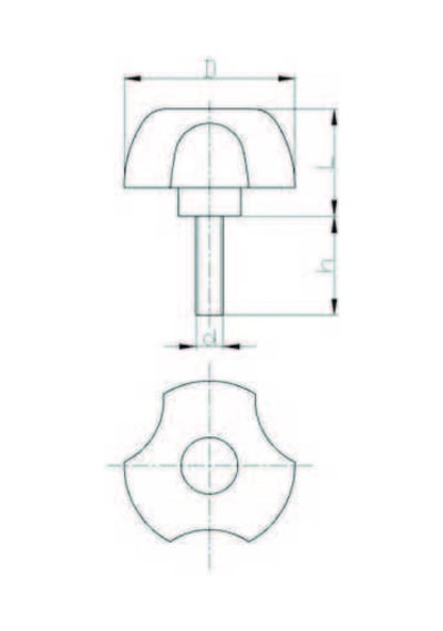 Pyct501040 Turuncu Plastik Yonca Civatalı Çap:50, M10X40
