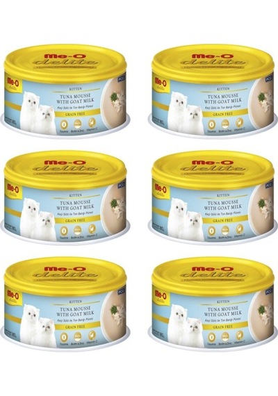 Me-O Delite Keçi Sütü ve Ton Balığı Püresi Konserve Yavru Kedi Maması 6 x 80 G