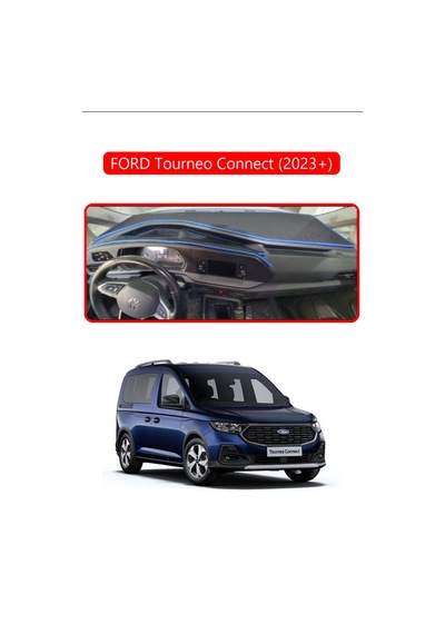 Ford Torneo Connect 2023+ Cady 2023+ Torpido Koruma Halısı Kırmızı Kenar