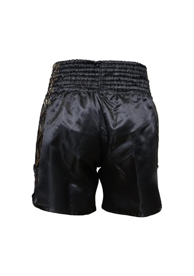 Dragondo Mt3028 Nakışlı Muaythai Şortu Muay Thai Antrenman Şortu Siyah
