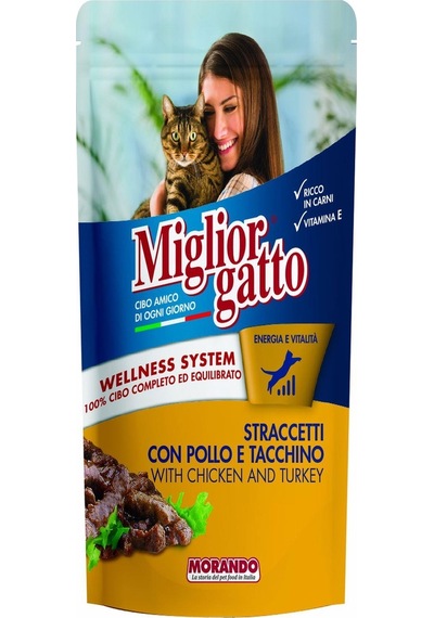 Miglior Gatto Tavuk ve Hindi Eti Parçalı Pouch Yetişkin Kedi Maması 100 G