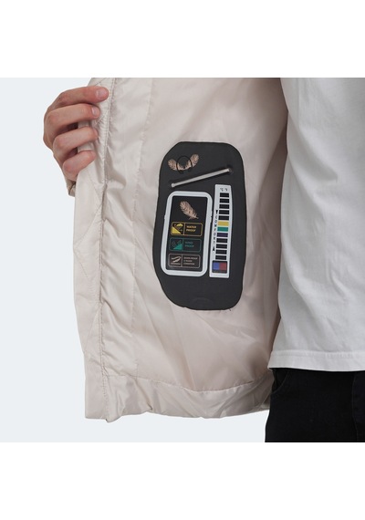 Slazenger GANEA IN Erkek Kapüşonlu Şişme Bej Mont & Kaban
