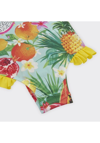 Kız Çocuk Tropic Desenli Mayo Çok Renkli