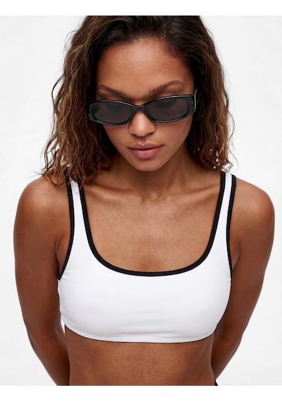 Koton U Yaka Biyeli Spor Bralet Bikini Üstü Beyaz 6sak10065mm