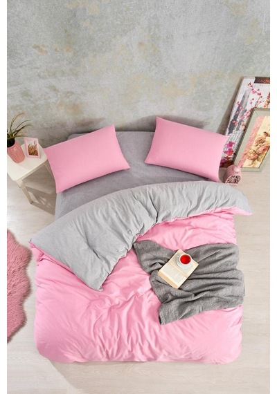 Düz Renk Pembe Çift Kişilik Nev Takımı Renkli