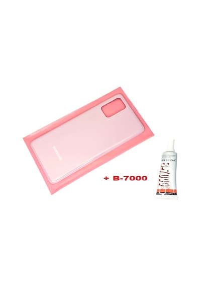 Samsung Galaxy Uyumlu S20 Plus Arka Pil Batarya Kapağı Cam+b-7000 Pembe