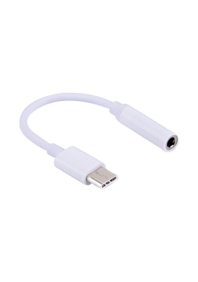 Type-c 3.5mm Kulaklık Dönüştürücü Aparat Aux Çevirici Adaptör, Beyaz