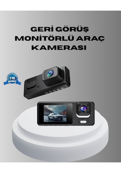 Park Modlu 3 Kameralı Araç Kayıt Cihazı 1080p Ön Kamera 2 Ekran