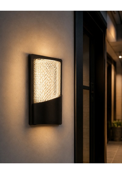 Ars 348955 Köşk Kristal Led Aplik 24w 3200k Gün Işığı Siyah