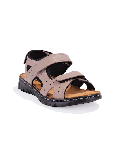 Dagoster Dma77-051 Bej Ortopedik Günlük Erkek Deri Sandalet Bej