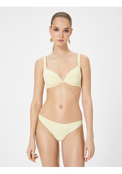 Koton Bikini Üstü Dantel Şeritli Balenli Sarı 4sak10174mm Sarı