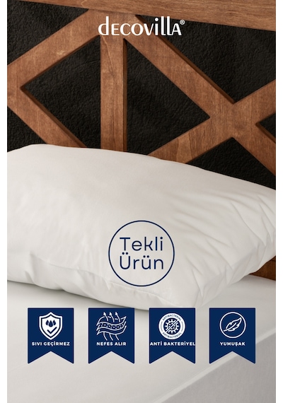 Micro Fermuarlı Yastık Alezi 50x70 Sıvı Geçirmez Beyaz