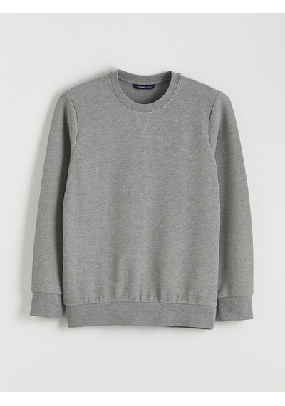 Lcwaıkıkı Classic Gri Bisiklet Yaka Erkek Sweatshirt