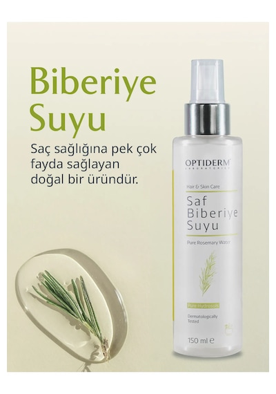 Optiderm Biberiye Suyu Güçlendirici Saç Toniği %100 Doğal Ve Saf