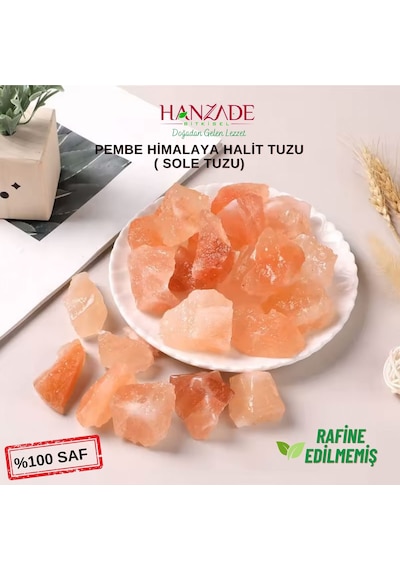 Hanzade Bitkisel Halit Tuz Sole Tuzu Pembe Şeffaf Berrak 500 G