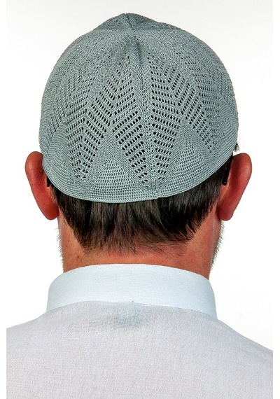 Berra Çelik Örme Dantel Namaz Takkesi Gri 1 Adet