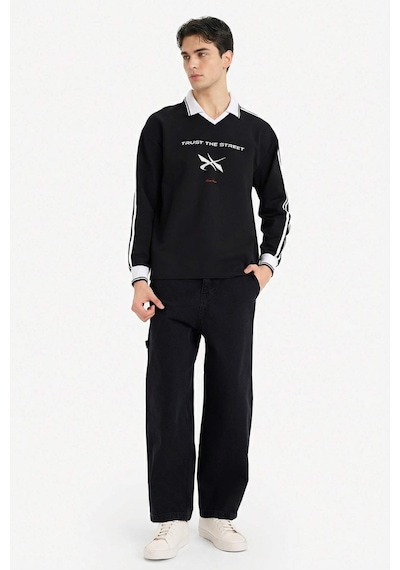 Defacto Nefes Alabilen Boxy Fıt Baskılı Sweatshirt F8661AX26SP