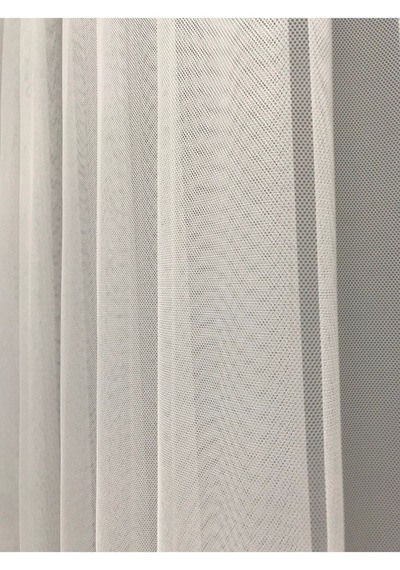 Grek Tül Perde Petek Zemin 1/3 Sık Pile Kurşun Etekli Tül Ekru