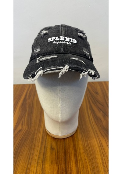 Jean Denim Kot Kumaş Vintage Unisex Cap Şapka Antrasit - Siyah