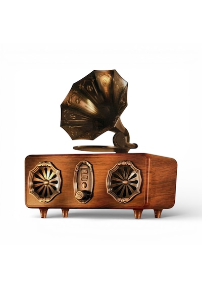 Rt-572a Gramafon Görünüm Ahşap Nostalji Radyo,bluetooth Özellikli, Gramafon Nostaljik Radyo