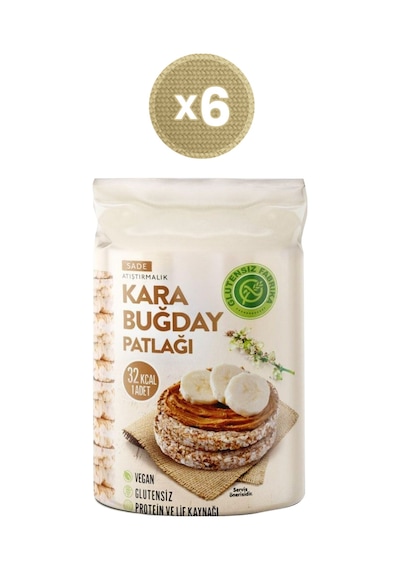 Glutensiz Fabrika Karabuğday Patlağı Sade 6 x 100 G