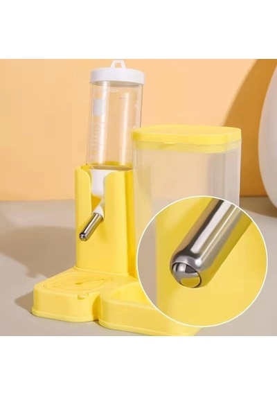 Özel Üretim Besleme Seti Kemirgen Hamster Mama Ve Su Kabı - 2'si 1 Arada - 80 Ml Su Haznesi