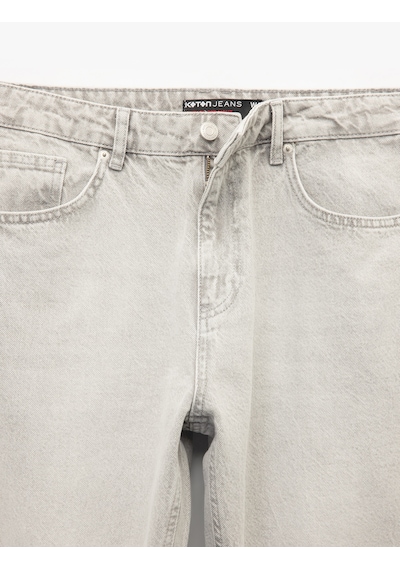Koton Pamuklu Normal Bel Vintage Straight Fit Jean Pantolon Gri 6wam40060nd Gri Koton Pamuklu Normal Bel Vintage Straight Fit Jean Pantolon Gri 6wam40060nd Gri