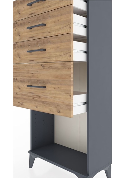 Hyperion Dolap 4 Çekmeceli 60x44x134 Antrasit-çam Antrasit