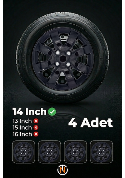 Renault Vel Satis 14 İnç Jant Kapağı Takım Siyah S101