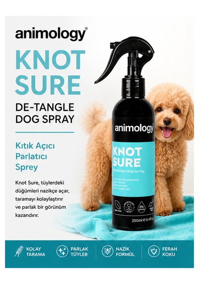 Animology Knot Sure Detangle Spray Kıtık Açıcı Parlatıcı Köpek Spreyi 250 Ml