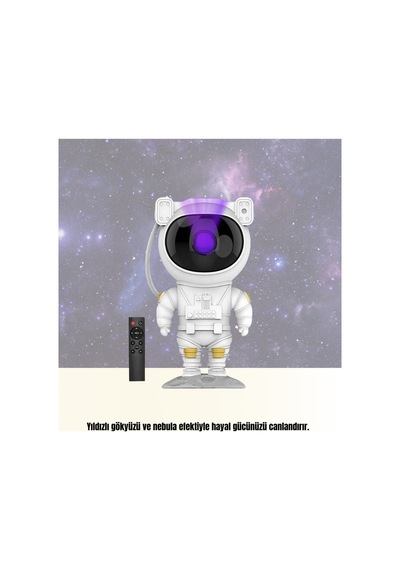 Astraltech Bluetooth Ve Dahili Ses Özellikli Astronot Projeksiyon Lambası